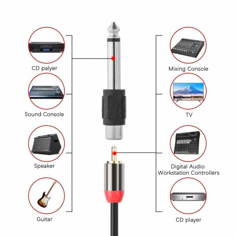 Adaptador Jack 6.5 mm A RCA mono - imagen 5