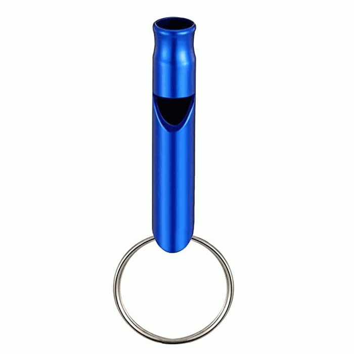Silbato de supervivencia emergencia para llavero Azul