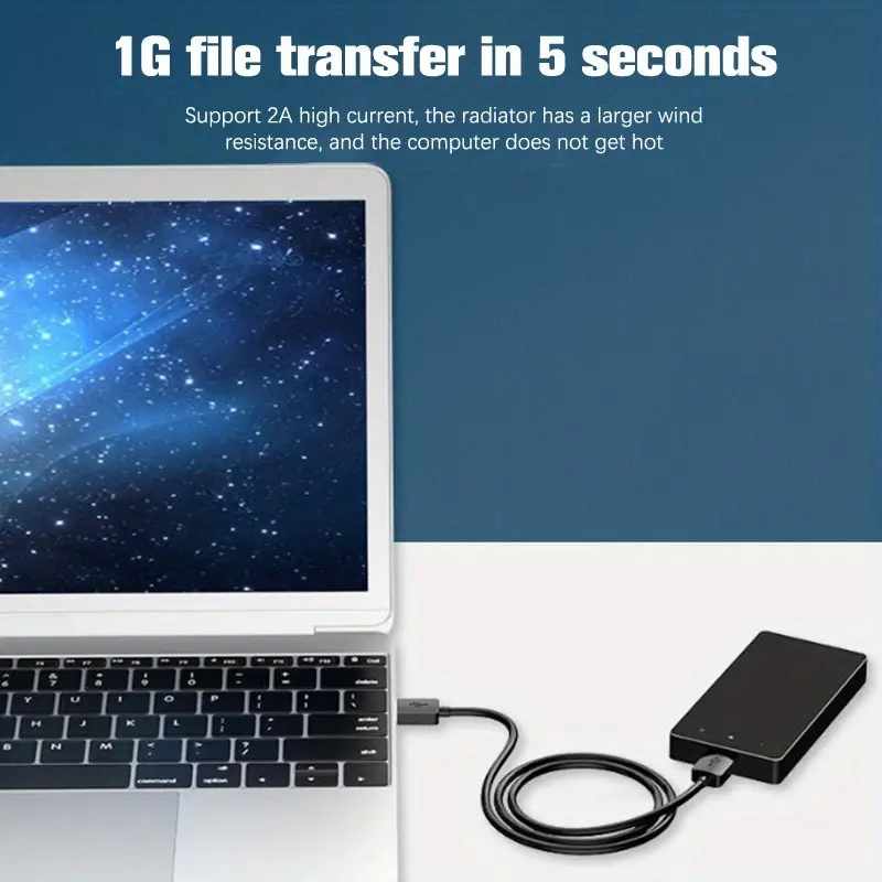 Cable USB 2.0 tipo A macho - macho 1 Metro Negro - imagen 4