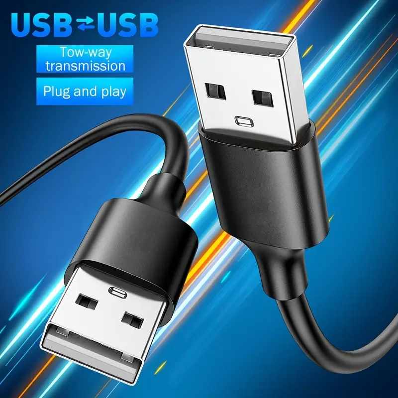 Cable USB 2.0 tipo A macho - macho 1 Metro Negro - imagen 5