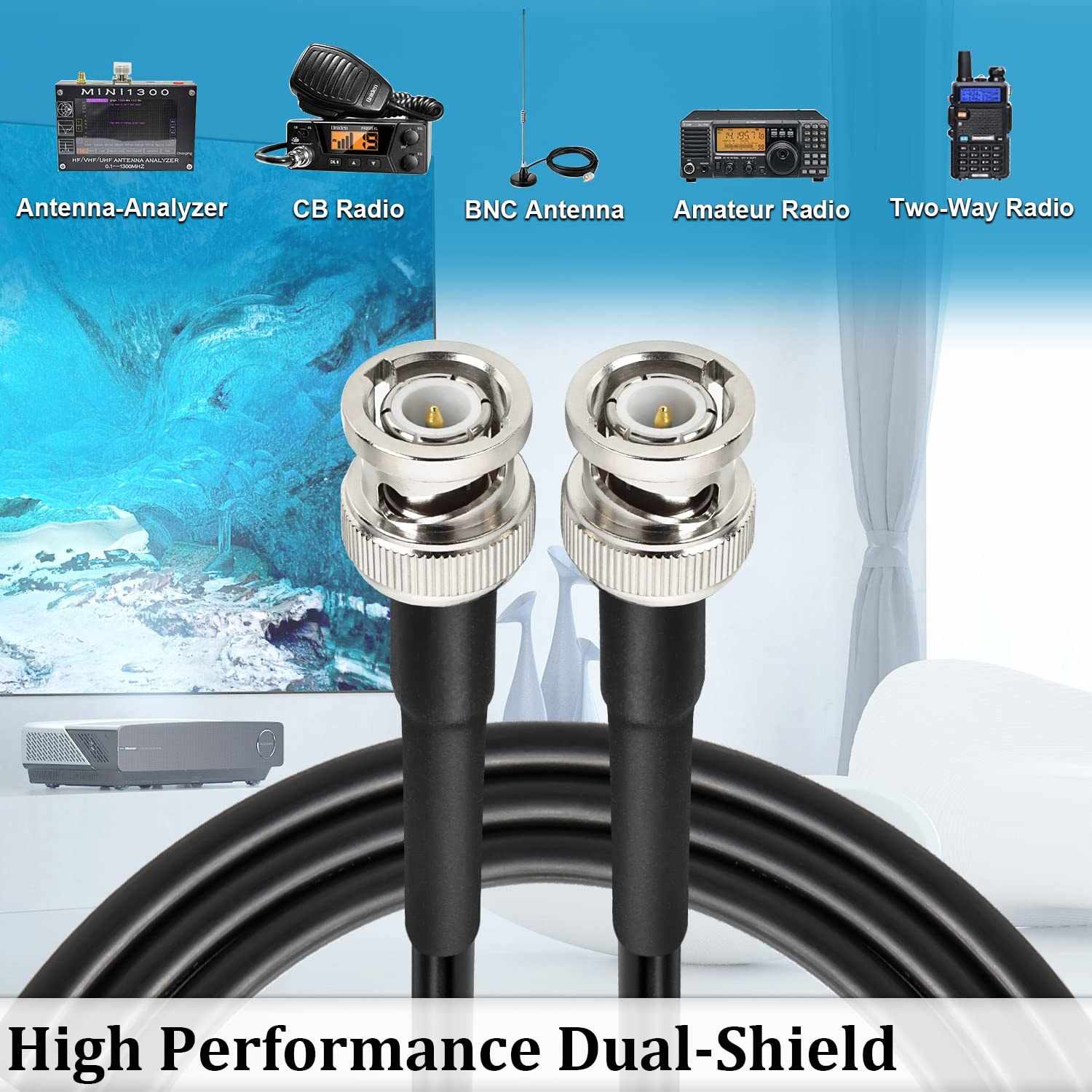 Cable BNC macho RG 59 2 Metros Negro - imagen 3