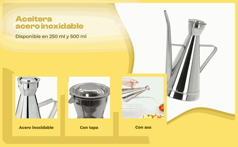 Banner - Aceitera de acero inoxidable 500 ml
