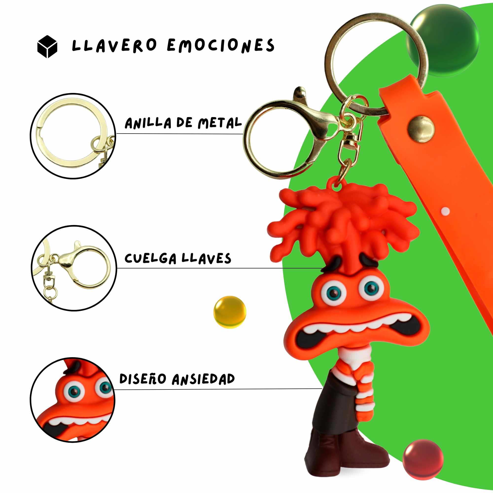 Llavero Inside Out personaje ansiedad silicona - imagen 2