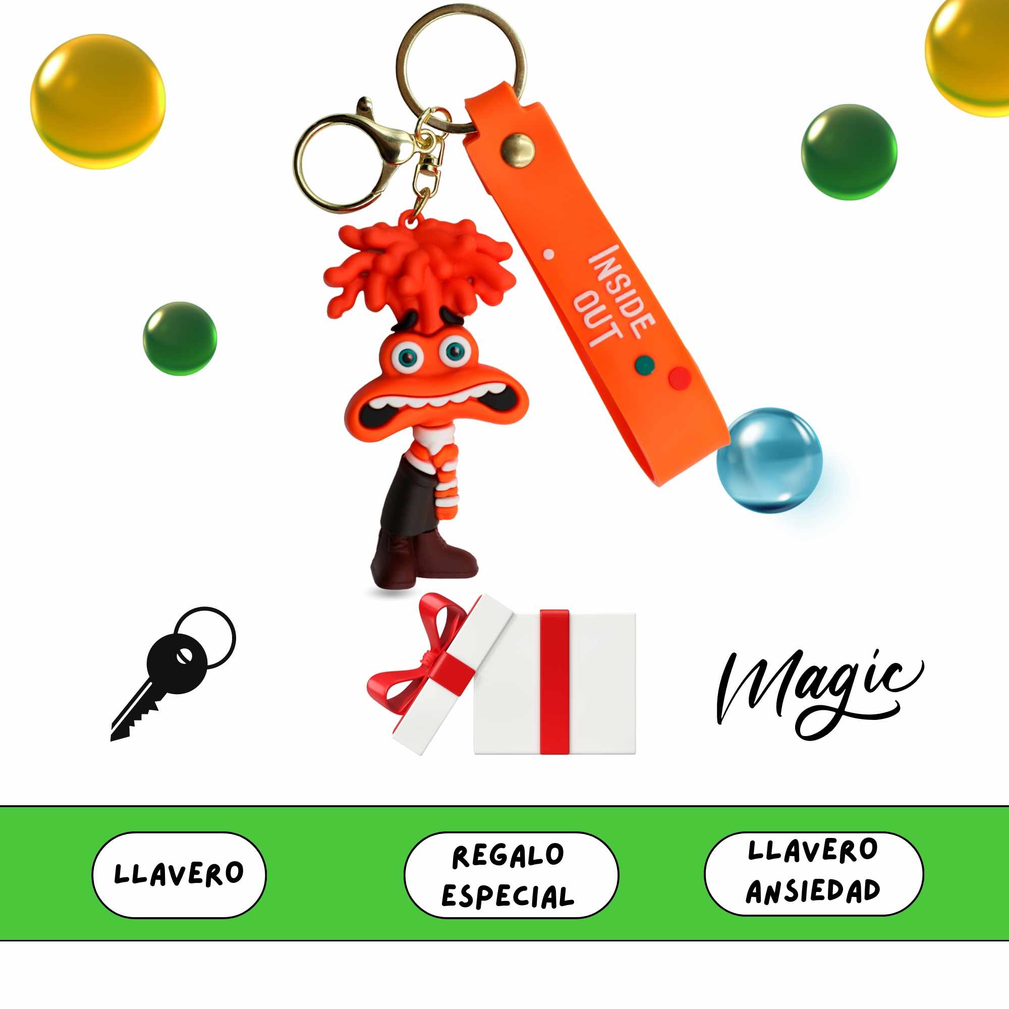 Llavero Inside Out personaje ansiedad silicona - imagen 6
