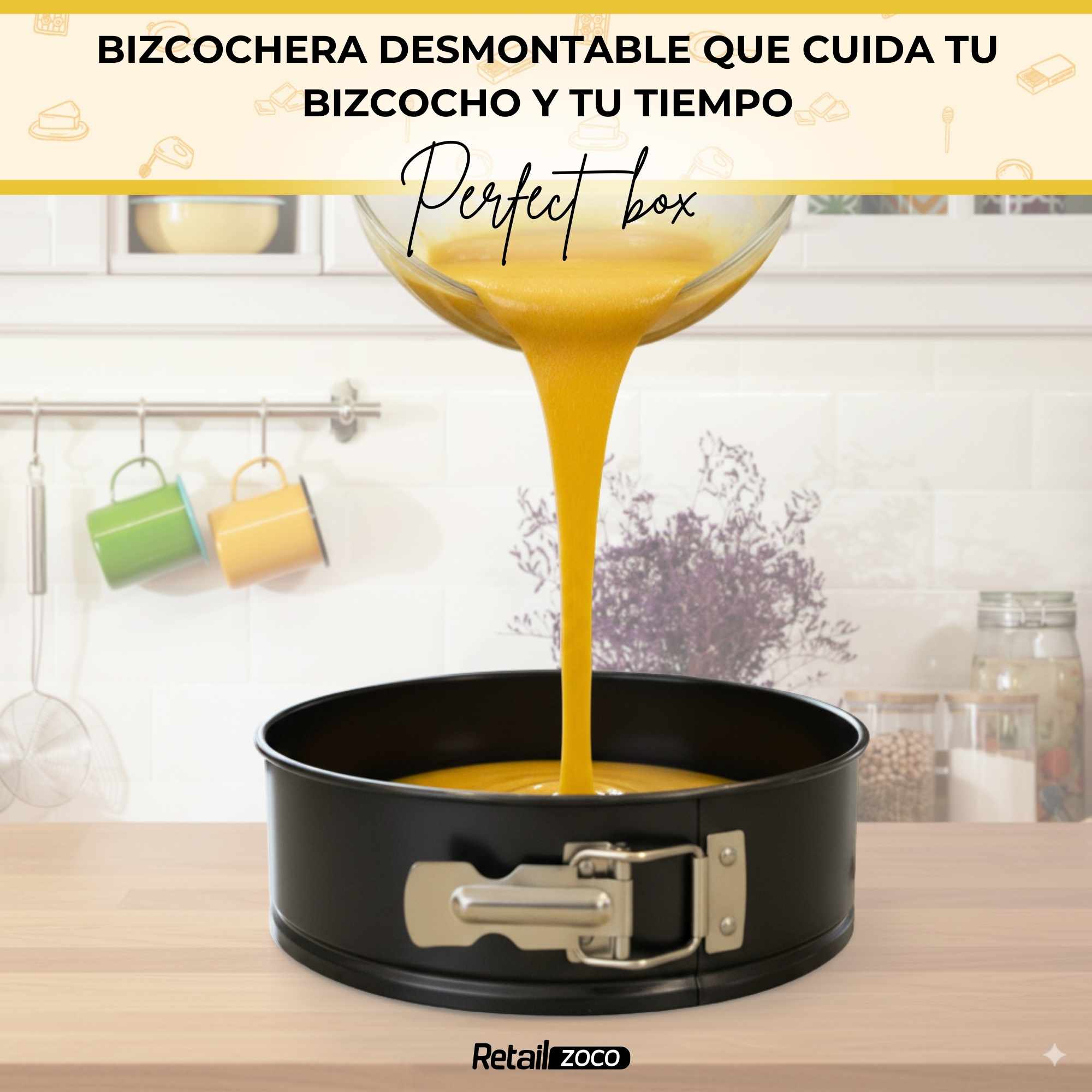 Molde para horno redondo Clip-Clap desmontable 24 cm Negro - imagen 5