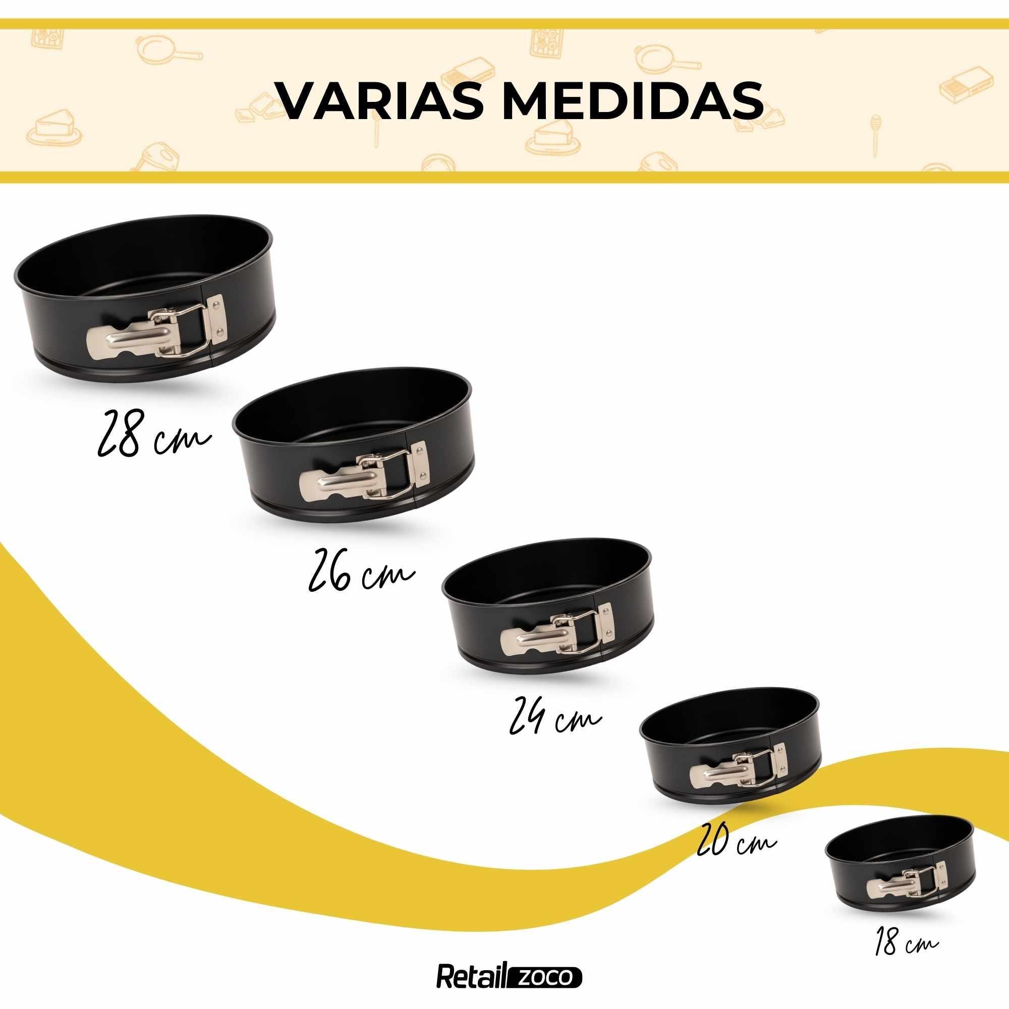 Molde para horno redondo Clip-Clap desmontable 24 cm Negro - imagen 6
