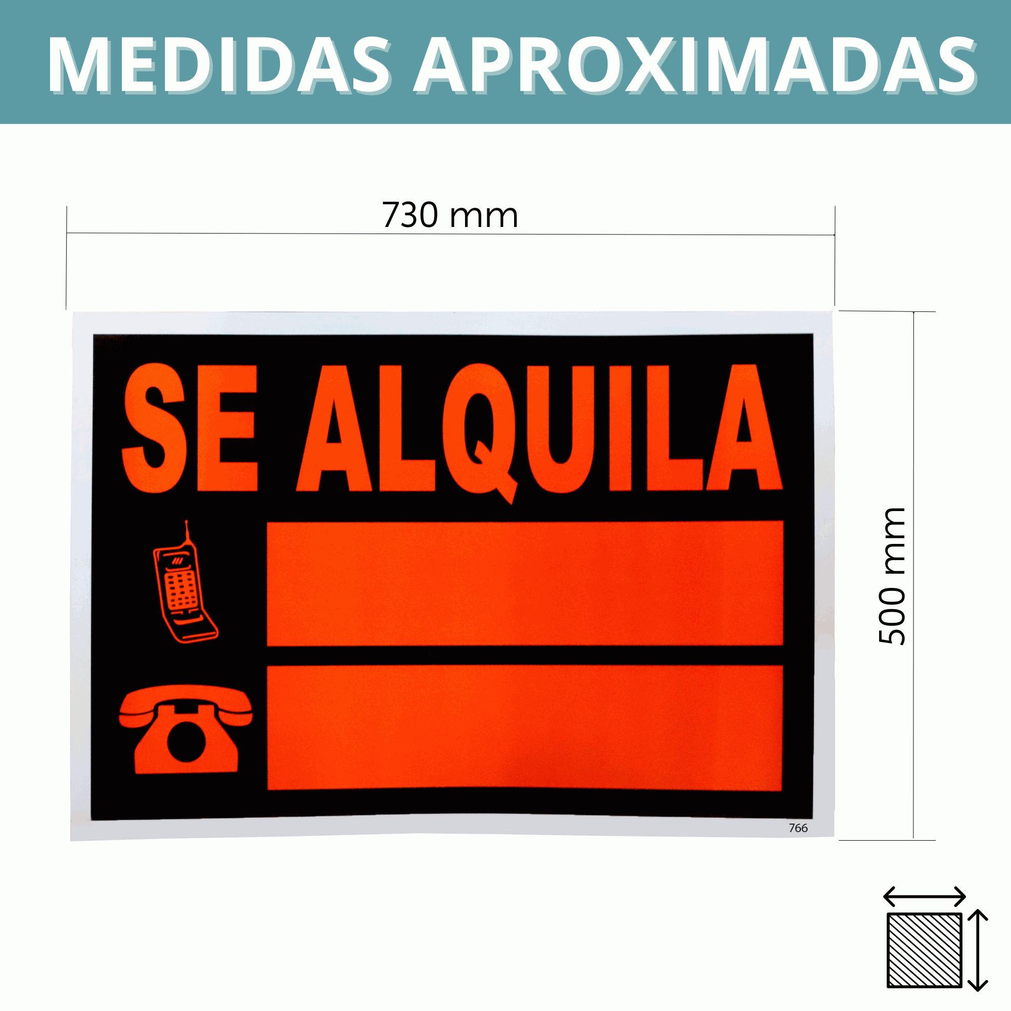 Cartel se alquila 73x50 cm - imagen 5