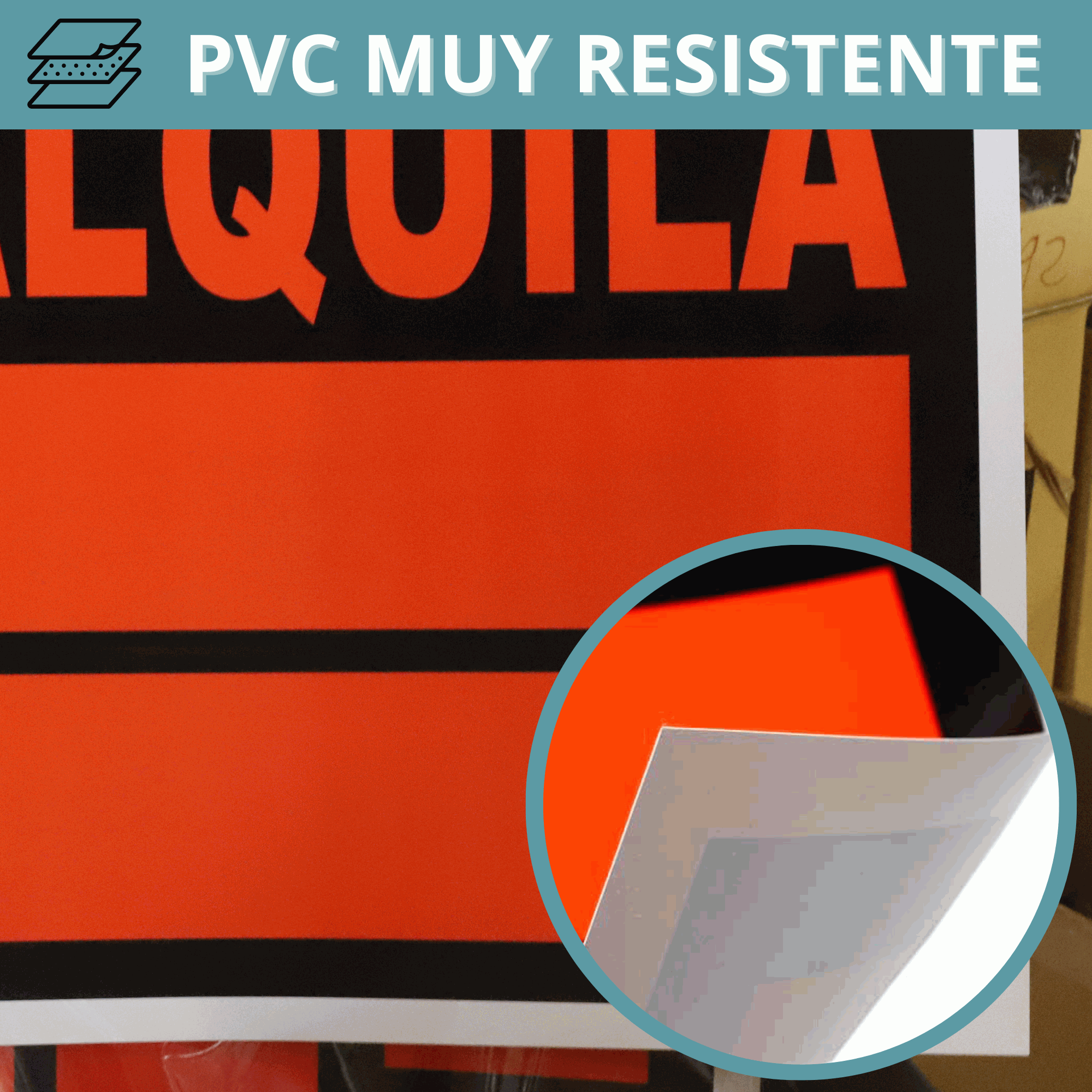 Cartel se alquila 73x50 cm - imagen 6