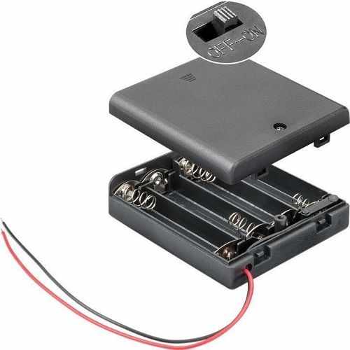 Portapilas para 4 pilas LR3 AAA con interruptor