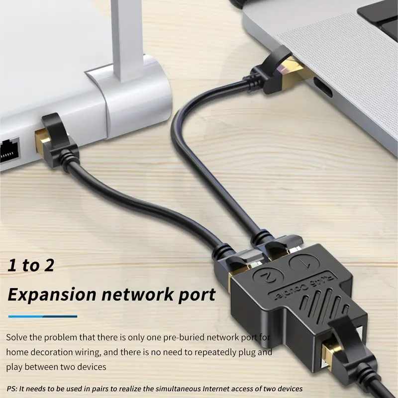 Adaptador divisor de red 1 RJ45 a 2RJ45 Negro - imagen 6