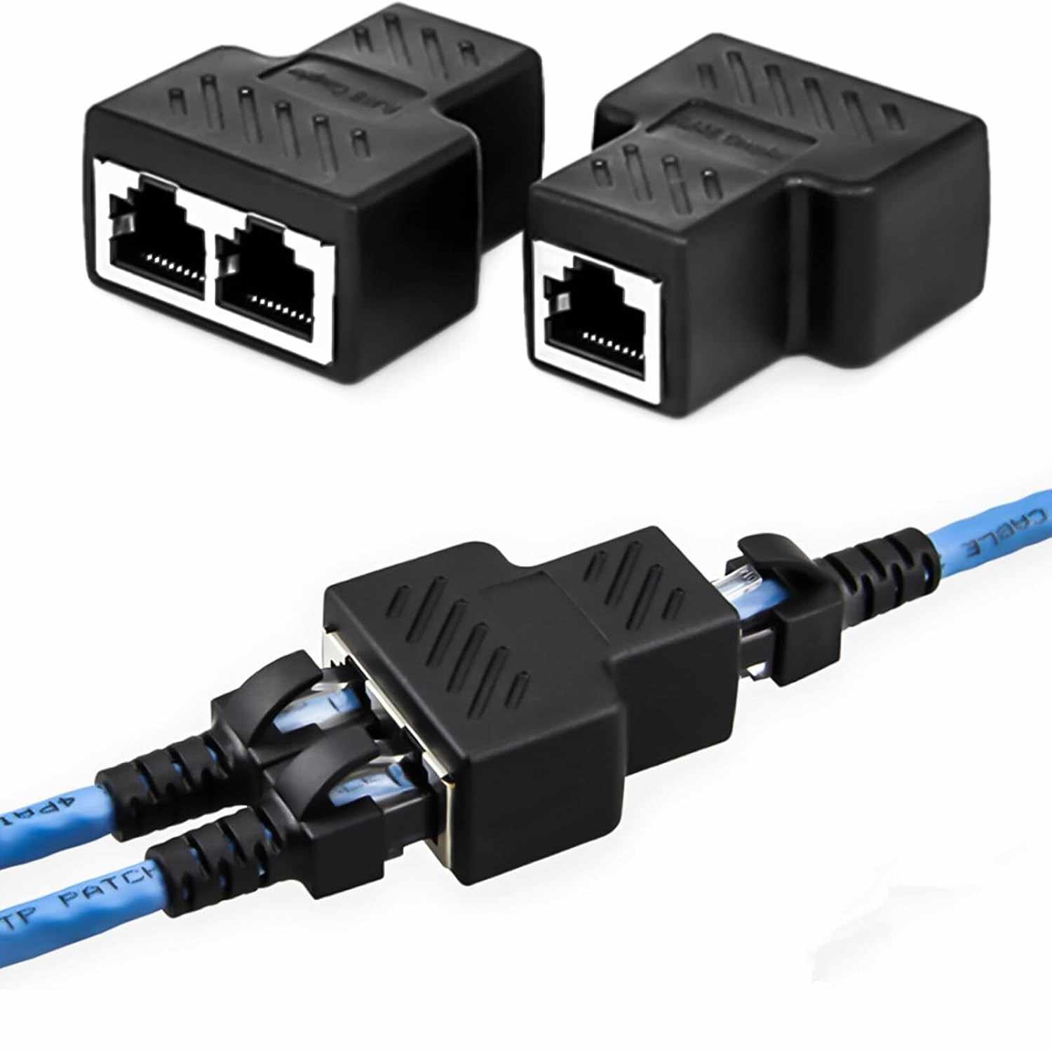 Adaptador divisor de red 1 RJ45 a 2RJ45 Negro - imagen 1
