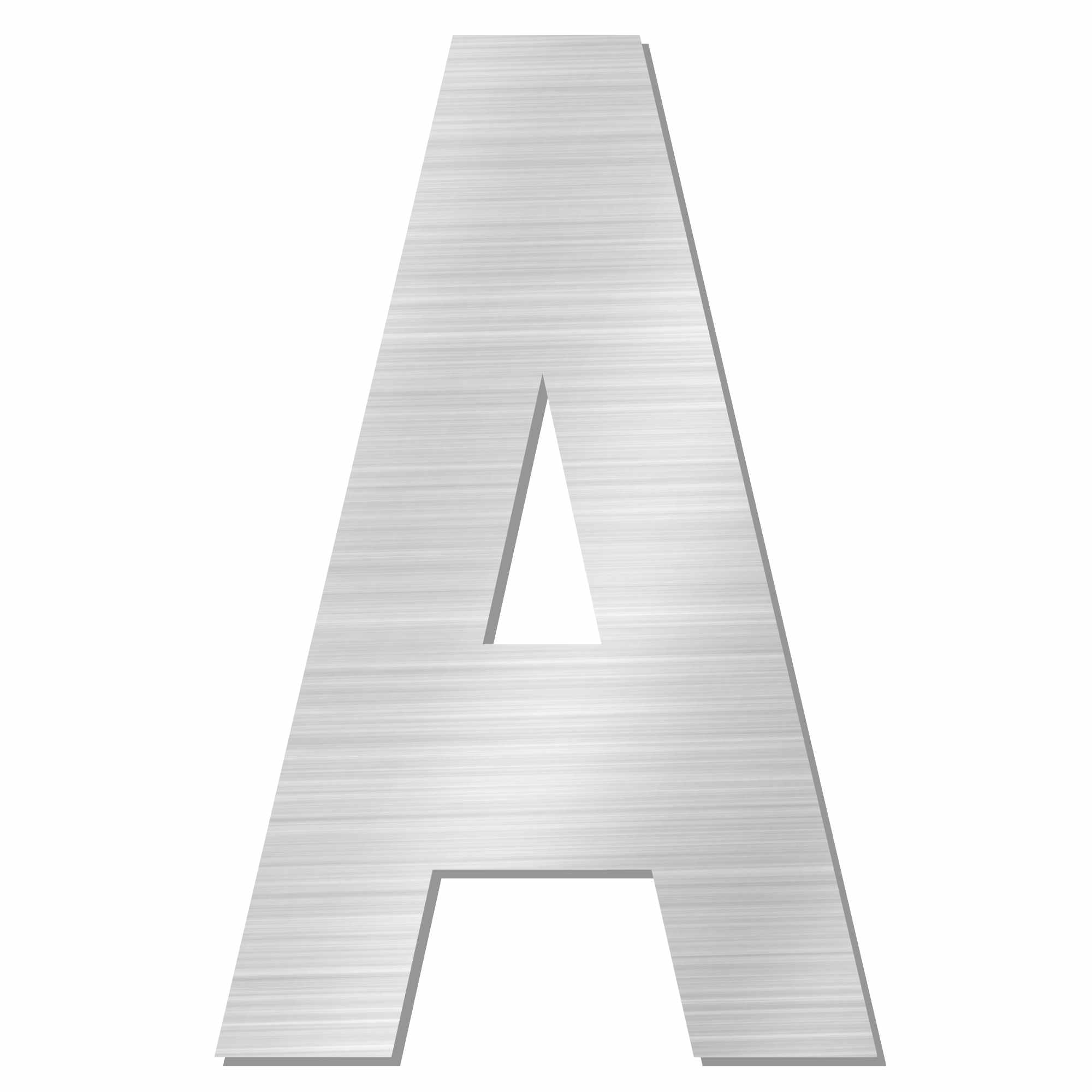 Letra A adhesivo en acero inoxidable 7.5 cm Plateado