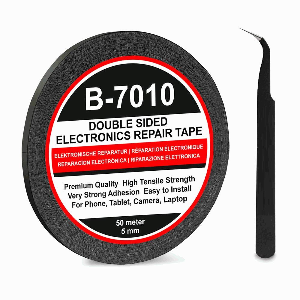 Cinta adhesiva B7010 doble cara para moviles 50 m 5 mm Negro