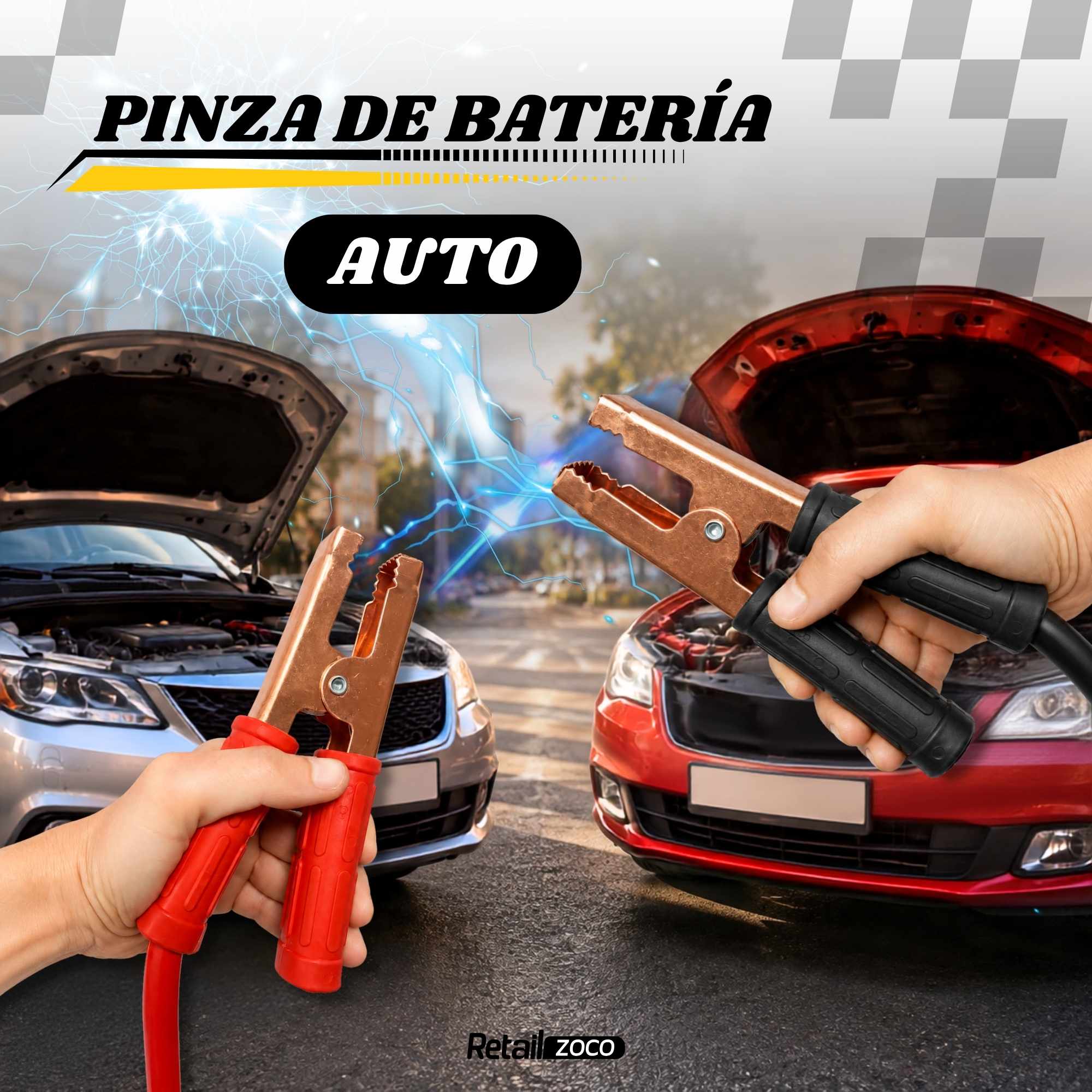 Pinzas de bateria de Coche y Motos 2.5 M rojo-negro 1200 A - imagen 2