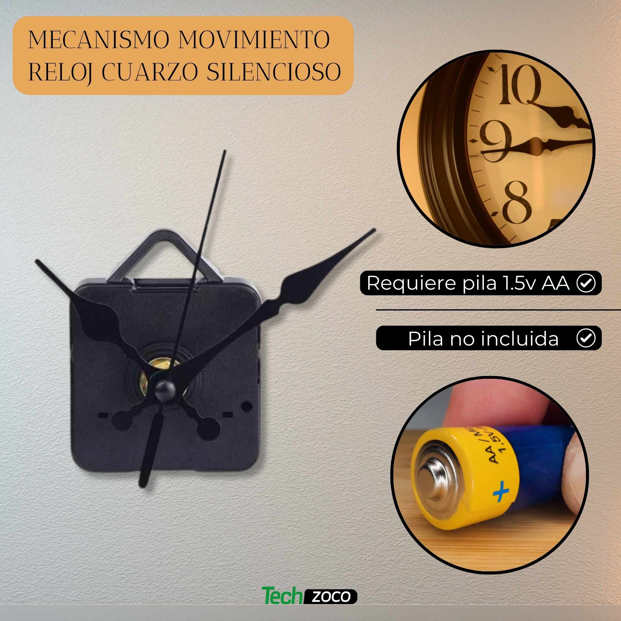 Mecanismo movimiento reloj cuarzo silencioso 3 - imagen 2