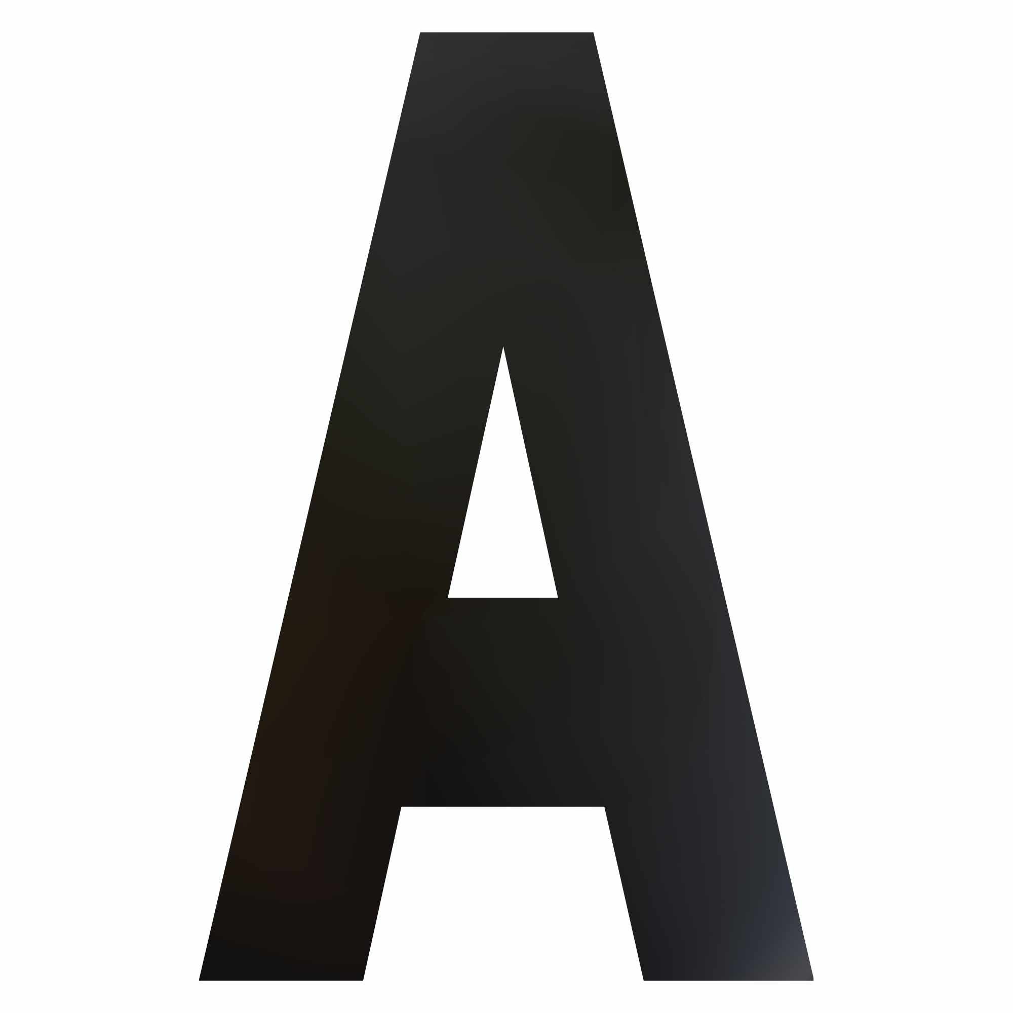 Letra A adhesivo en acero inoxidable 7.5 cm Negro