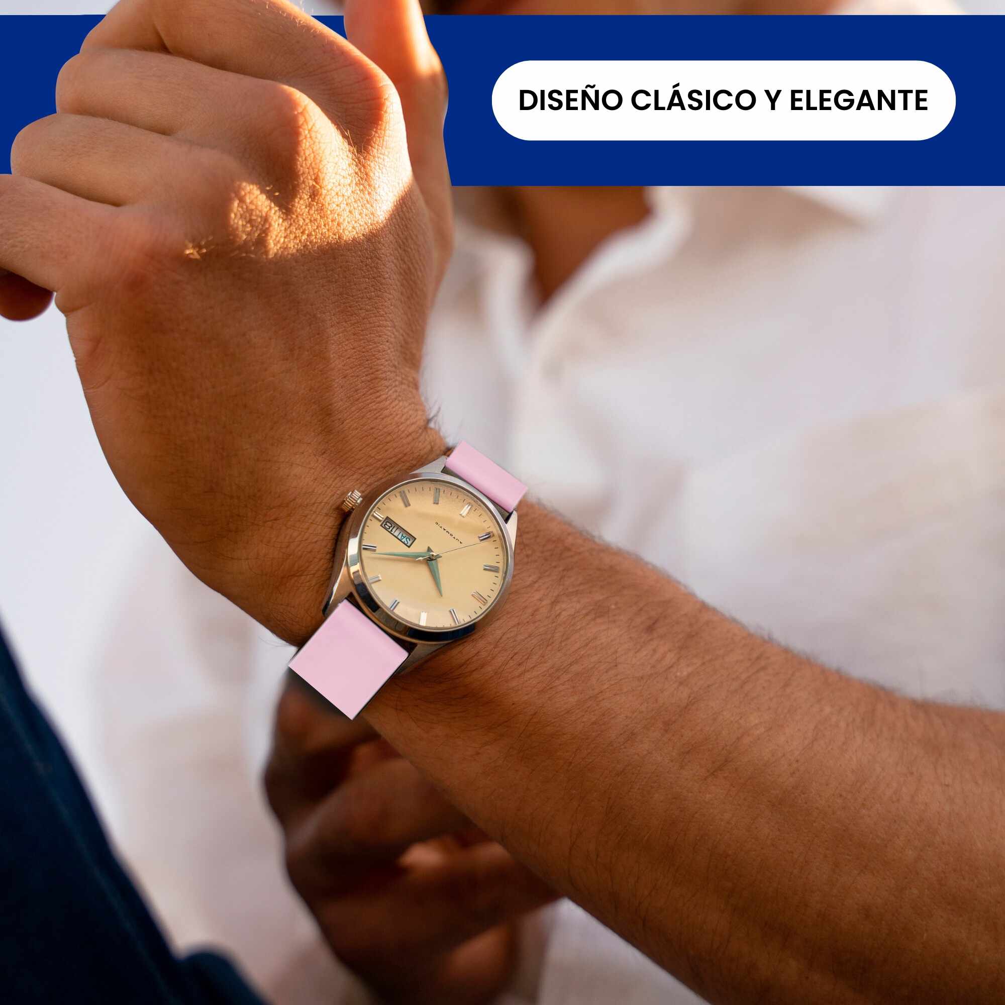 Correa reloj silicona liberacion rapida 20 mm Rosa claro - imagen 2