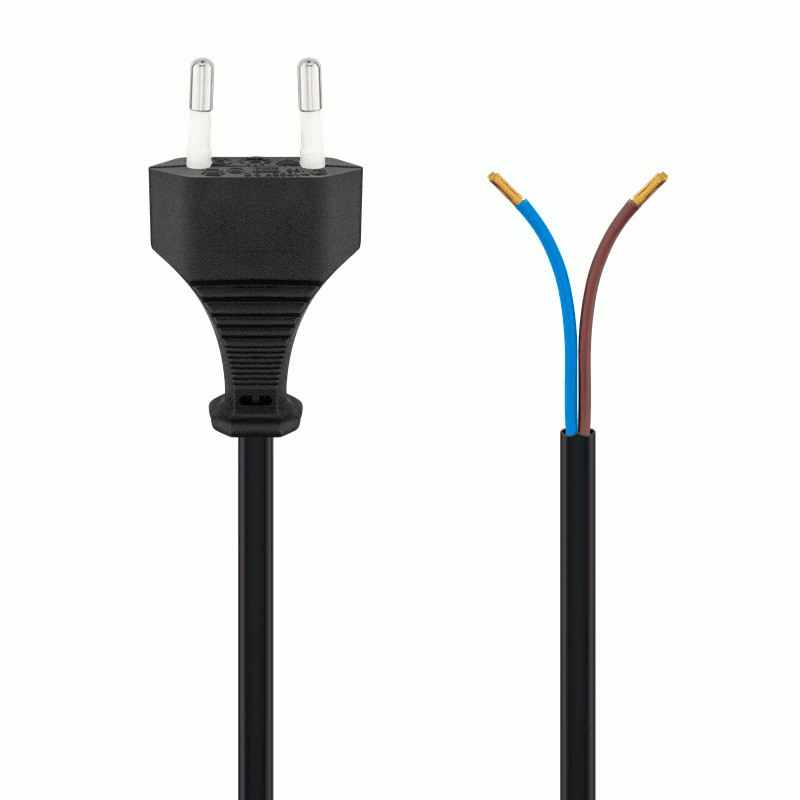 Cable alimentacion Tipo C CEE7 macho a bornes 2x0.75mm 1.5 Metros Negro - imagen 1
