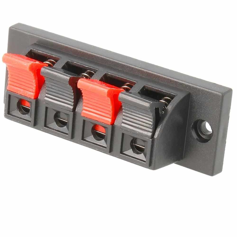 Conjunto de 4 bornes para altavoz rectangular Negro