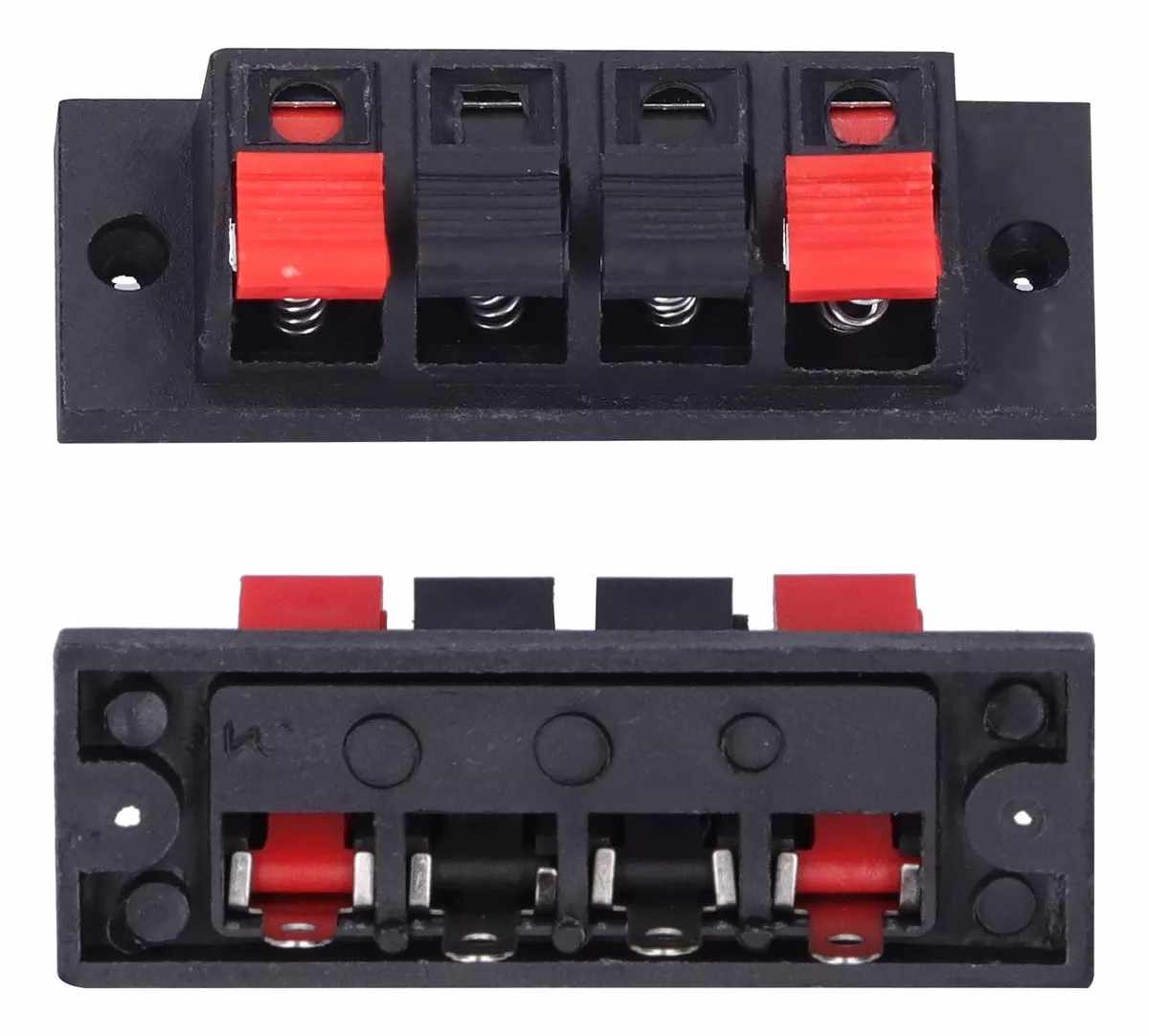 Conjunto de 4 bornes para altavoz rectangular Negro - imagen 2