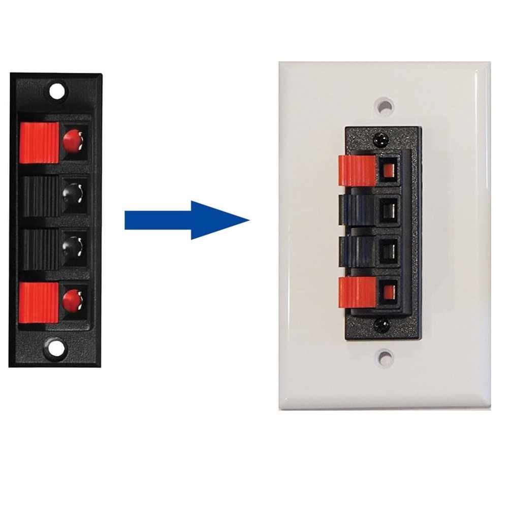 Conjunto de 4 bornes para altavoz rectangular Negro - imagen 4