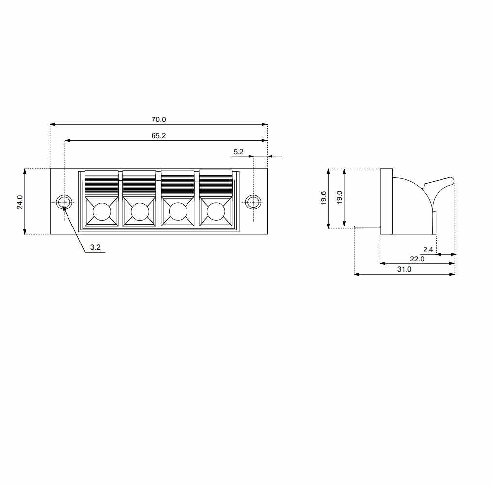 Conjunto de 4 bornes para altavoz rectangular Negro - imagen 5