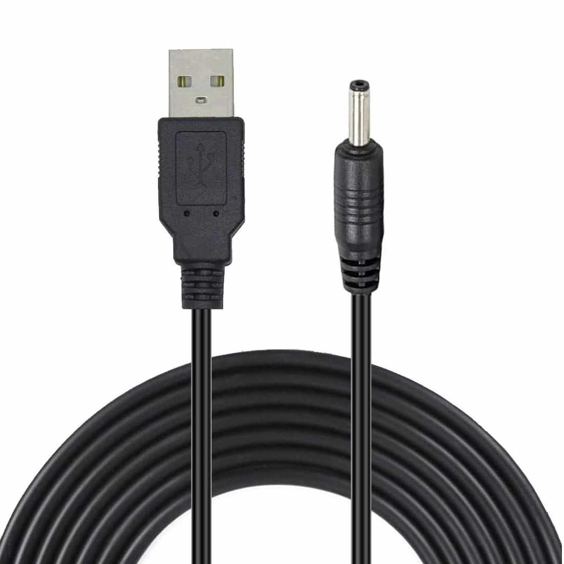 Cable alimentacion USB 2.0 DC 3.5 mm x 1.35 mm 80 cm Negro