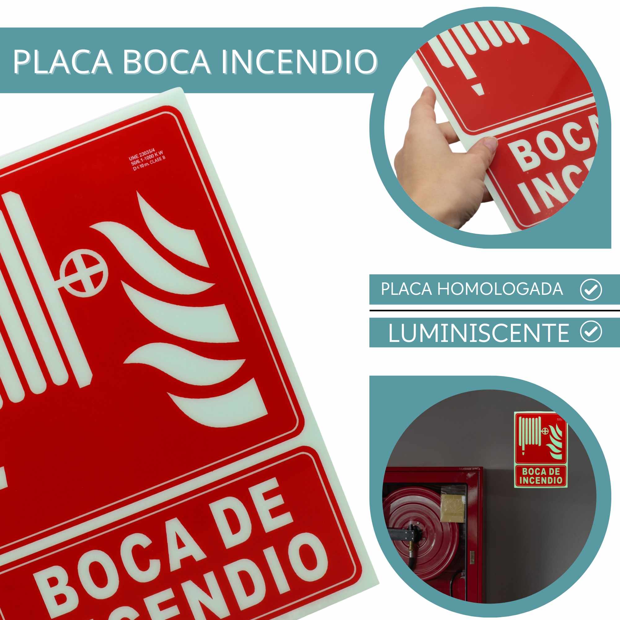 Señal boca de incendio homologada PVC 21x30cm - imagen 3