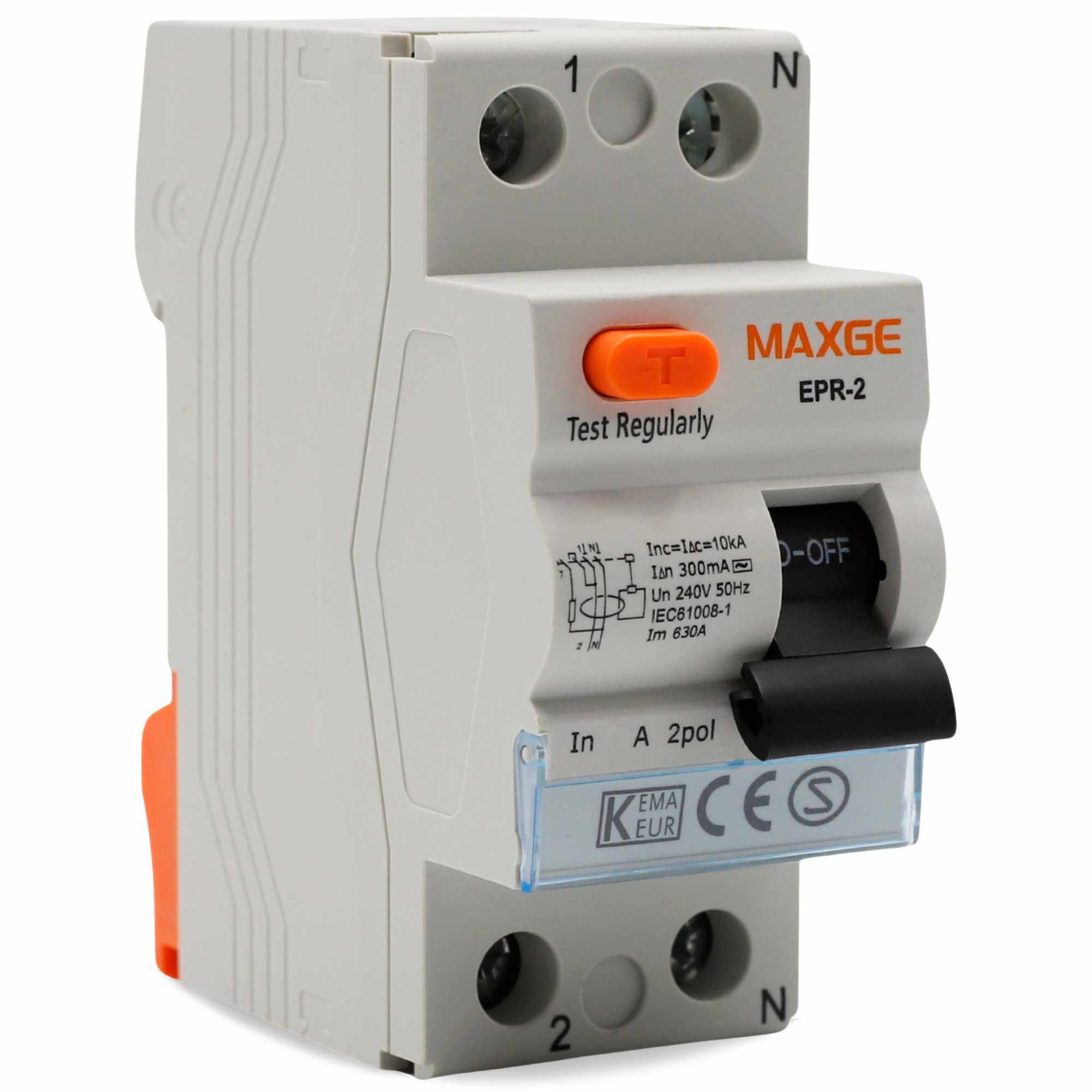 Interruptor diferencial industrial 2P-300mA-Clase AC-10kA 25 A - imagen 1