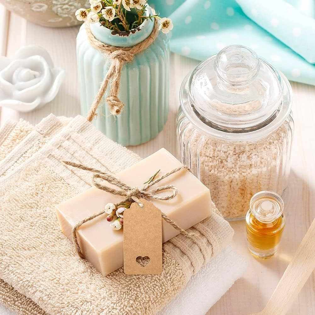 Etiquetas de regalo Papel Kraft diseño corazon negro 100 unidades - imagen 6