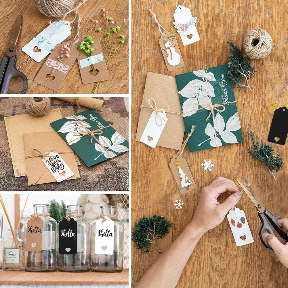 Etiquetas de regalo Papel Kraft diseño corazon Marrón 100 unidades - imagen 2