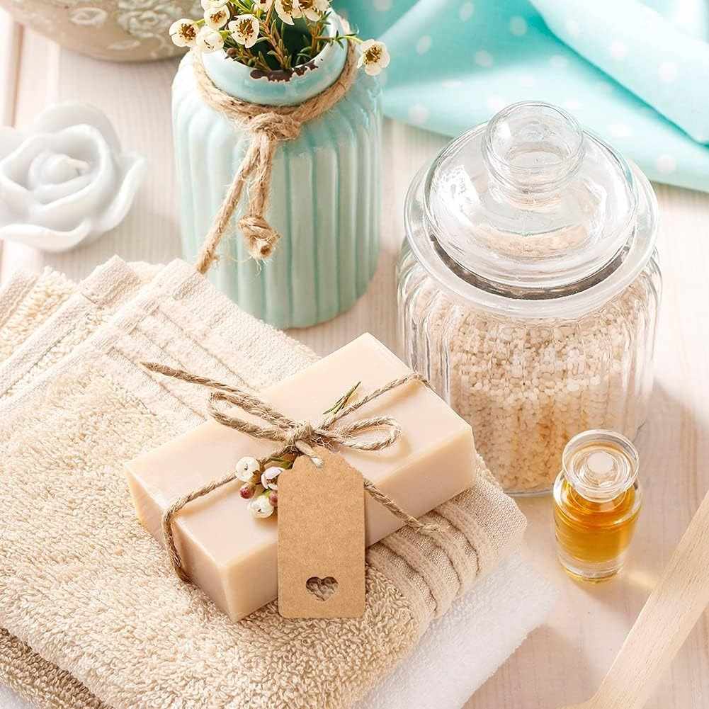 Etiquetas de regalo Papel Kraft diseño corazon Marrón 100 unidades - imagen 6