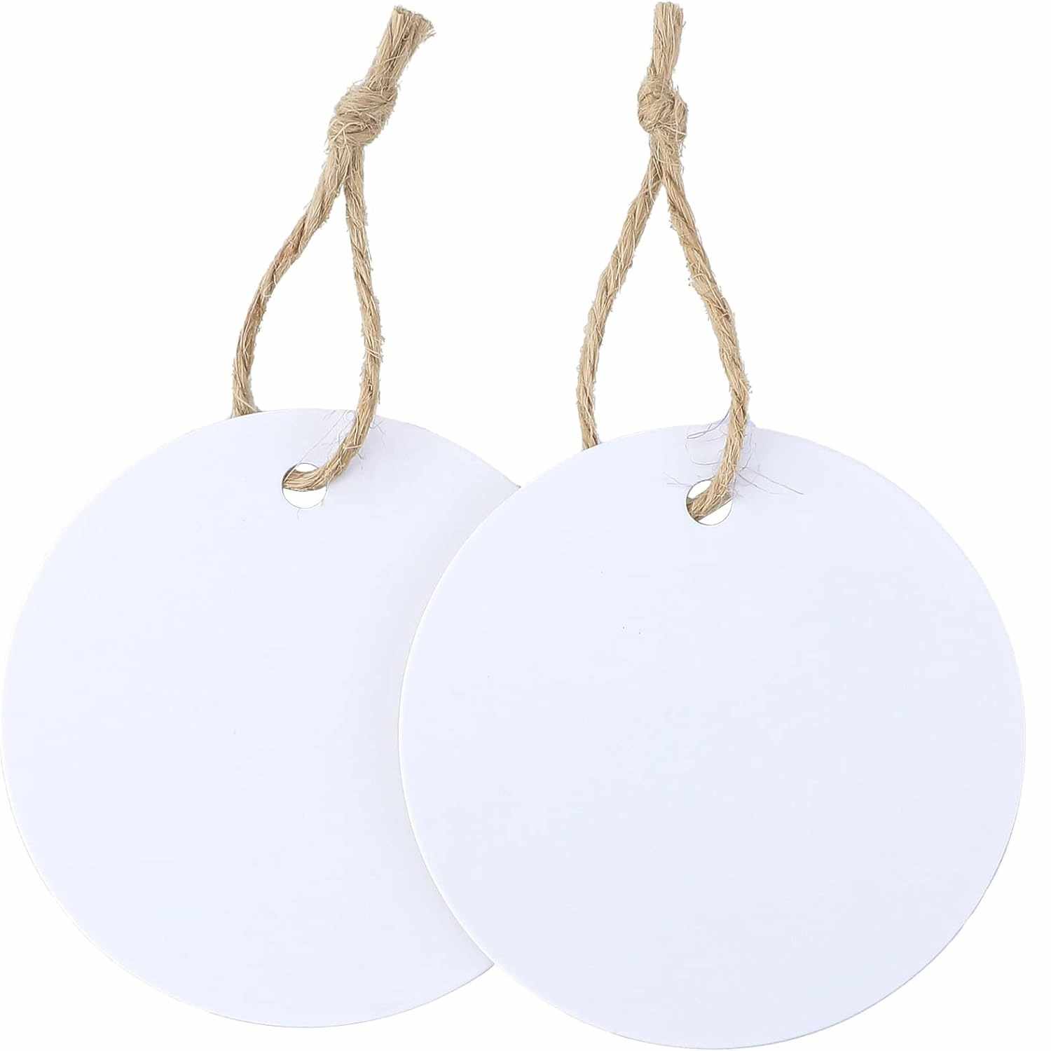 Etiquetas de regalo Papel Kraft diseño circulo blanco 100 unidades - imagen 4