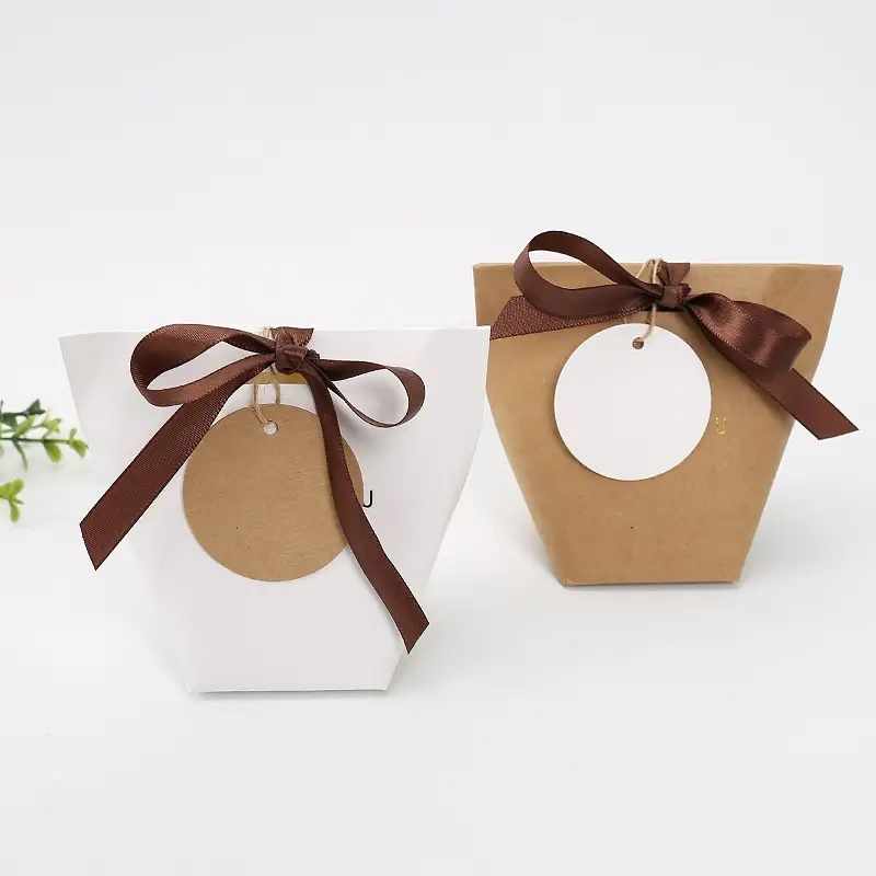 Etiquetas de regalo Papel Kraft diseño circulo blanco 100 unidades - imagen 5