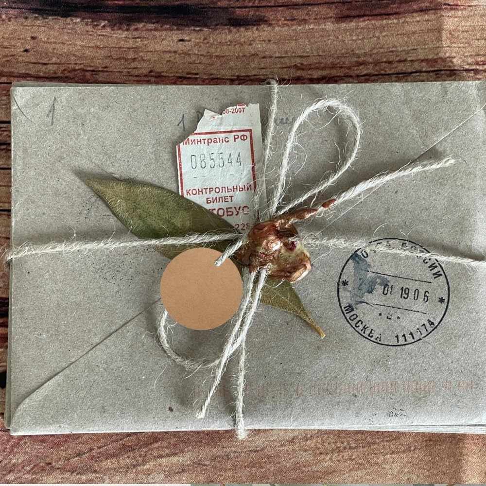Etiquetas de regalo Papel Kraft diseño circulo blanco 100 unidades - imagen 6