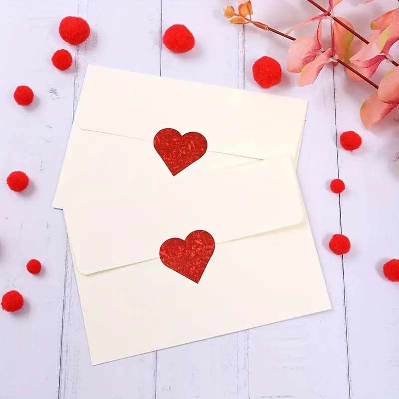 Rollo pegatinas de corazones rojos 2.5 cm 500 unidades - imagen 4
