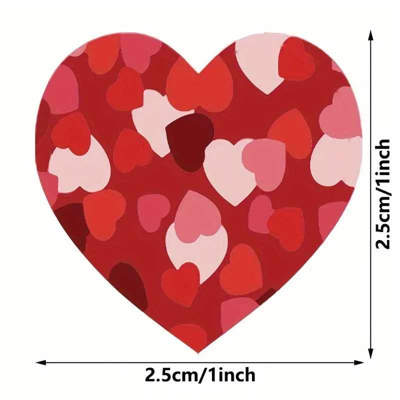 Rollo pegatinas de corazones rojos 2.5 cm 500 unidades - imagen 6