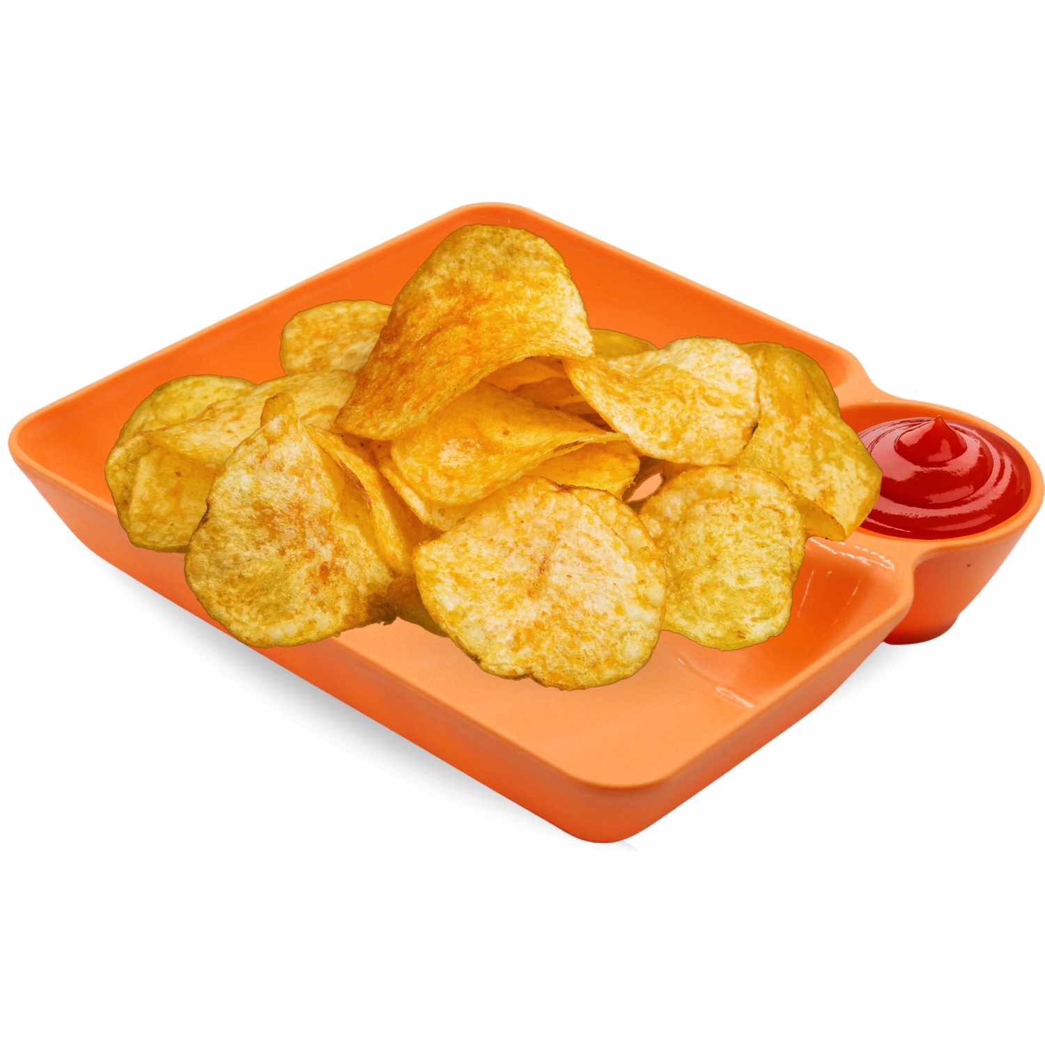 Plato de plástico para servir con salsa naranja - imagen 1