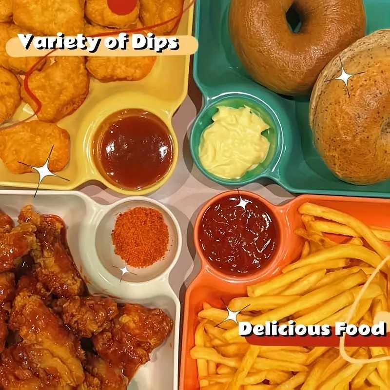 Plato de plástico para servir con salsa naranja - imagen 4