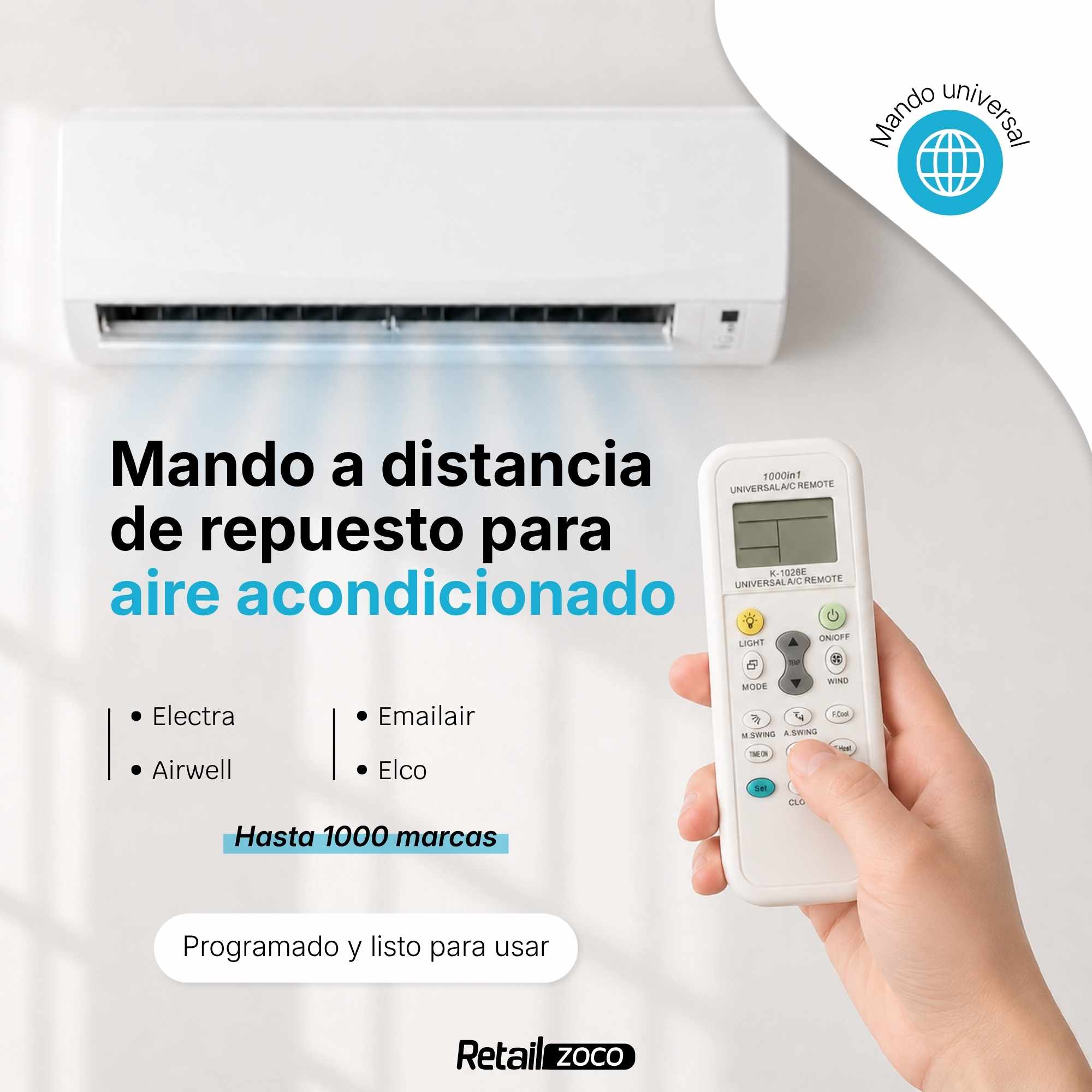 Mando Universal para Aire Acondicionado 1028E - imagen 2