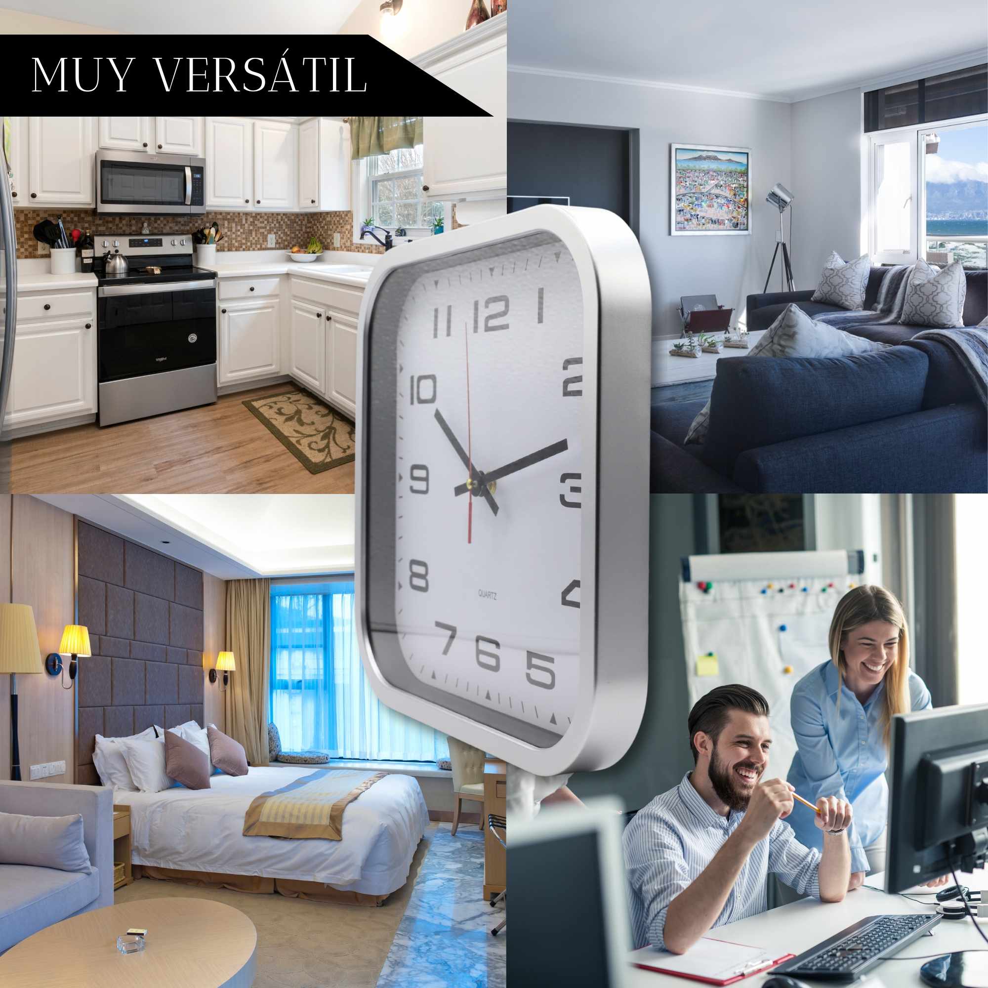 Reloj de pared cuadrado 27.5 cm - imagen 3