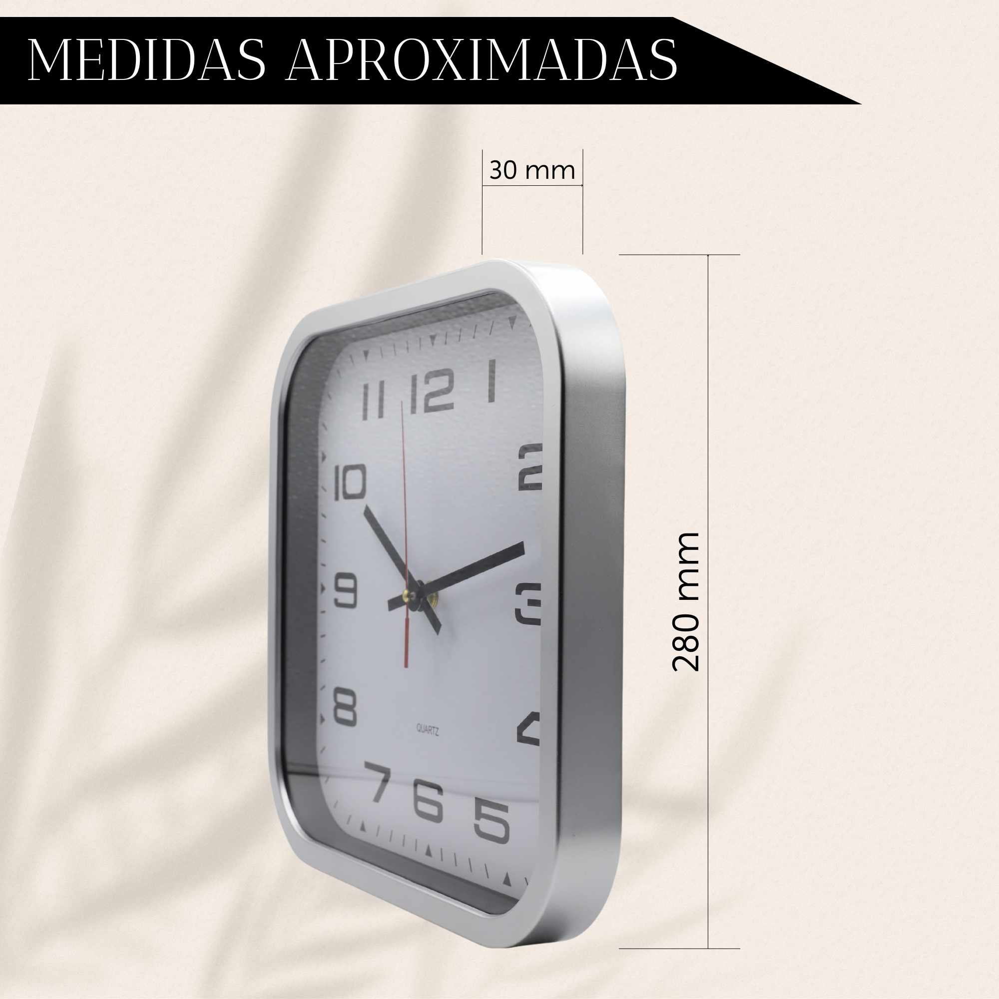 Reloj de pared cuadrado 27.5 cm - imagen 6