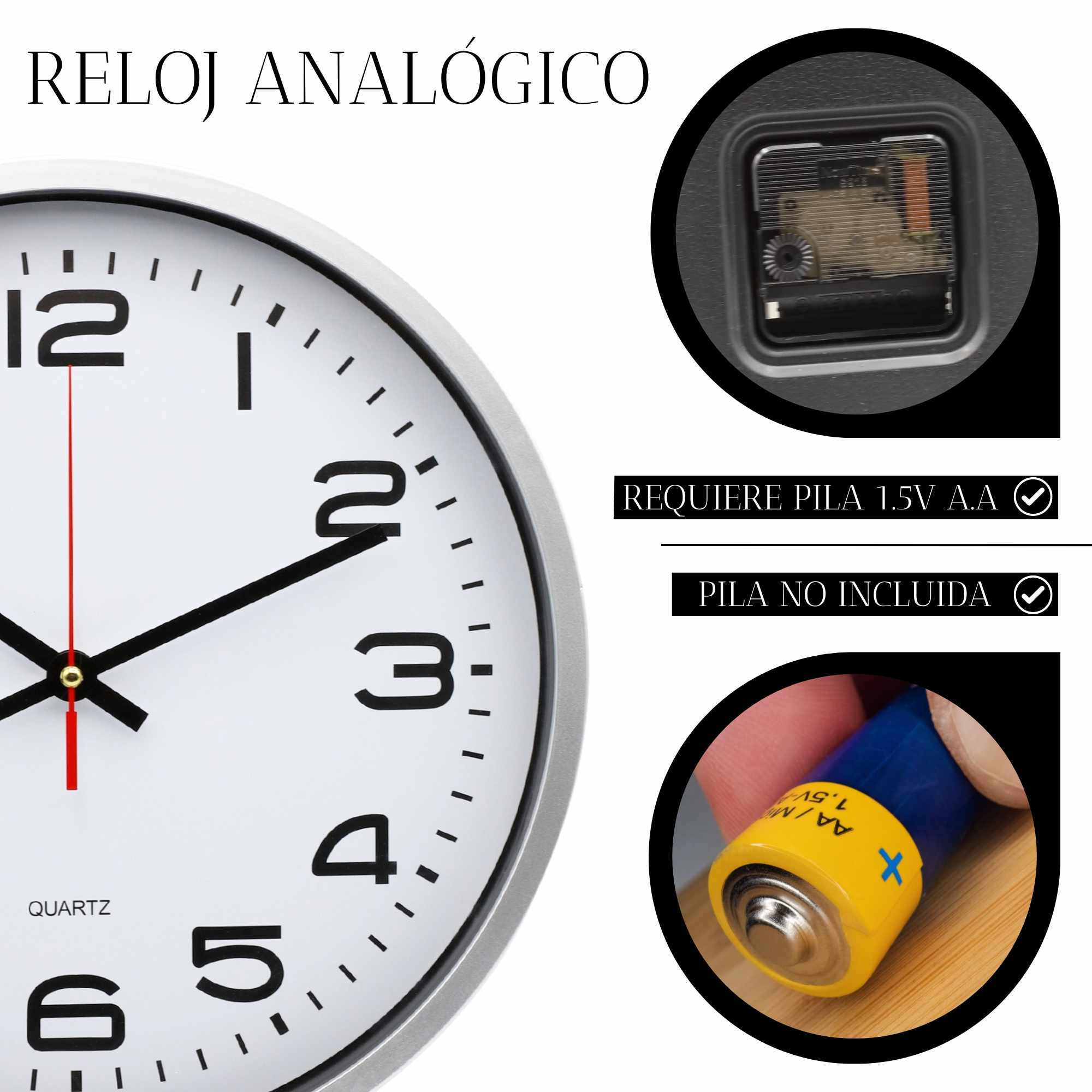 Reloj de pared 25 cm Blanco - imagen 3