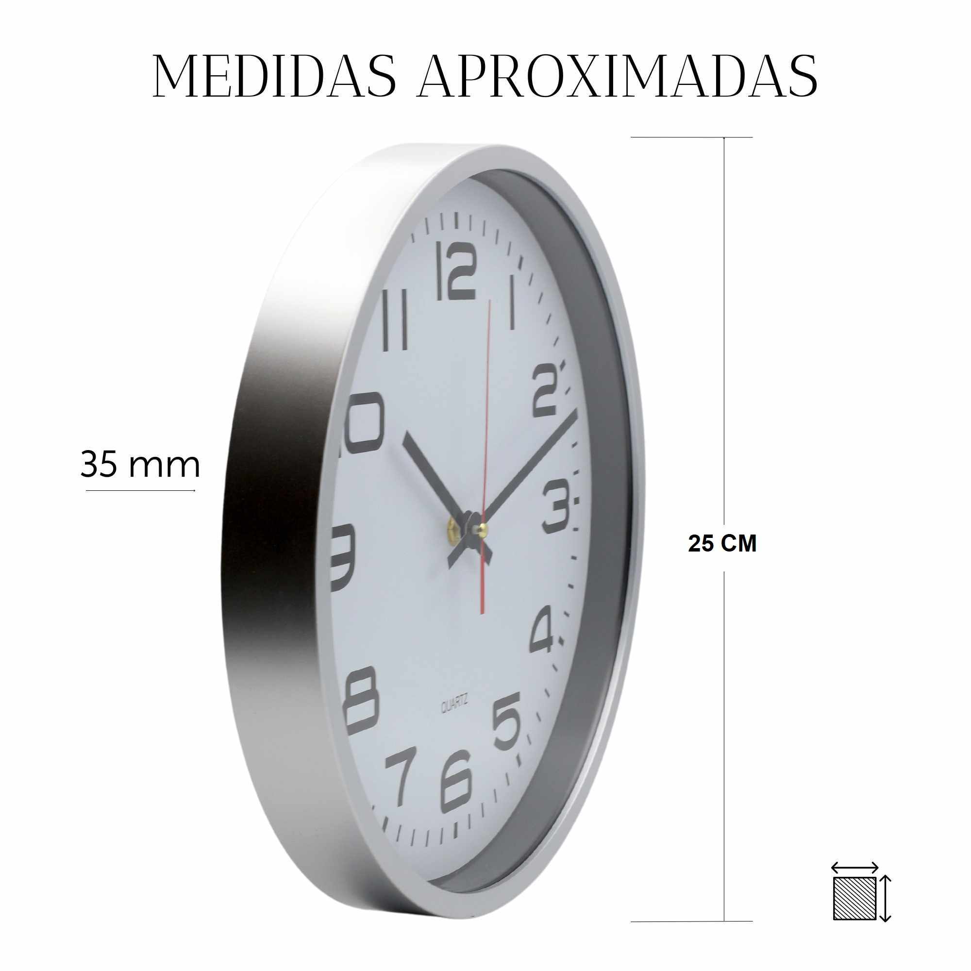 Reloj de pared 25 cm Blanco - imagen 6