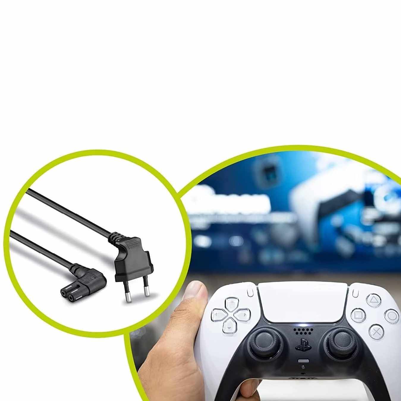 Cable de alimentacion IEC-320 acodado - C7 acodado 1 Metro Negro - imagen 1