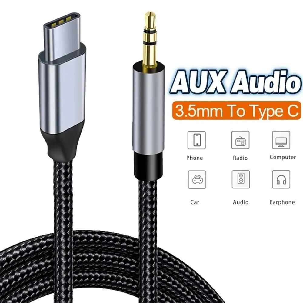 Cable USB C a Jack 3.5 mm AUX 50 cm Plateado - imagen 3