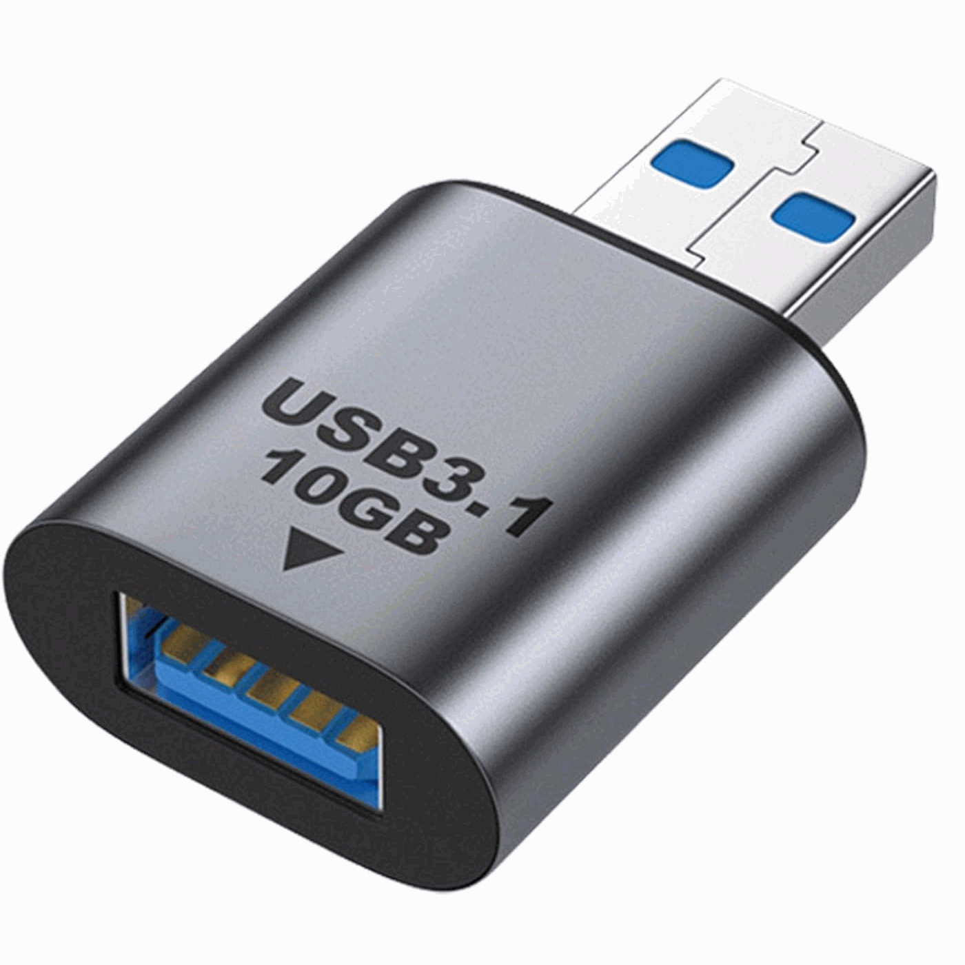 Adaptador USB A Hembra a USB A Macho Aluminio 3.1 Plateado - imagen 1