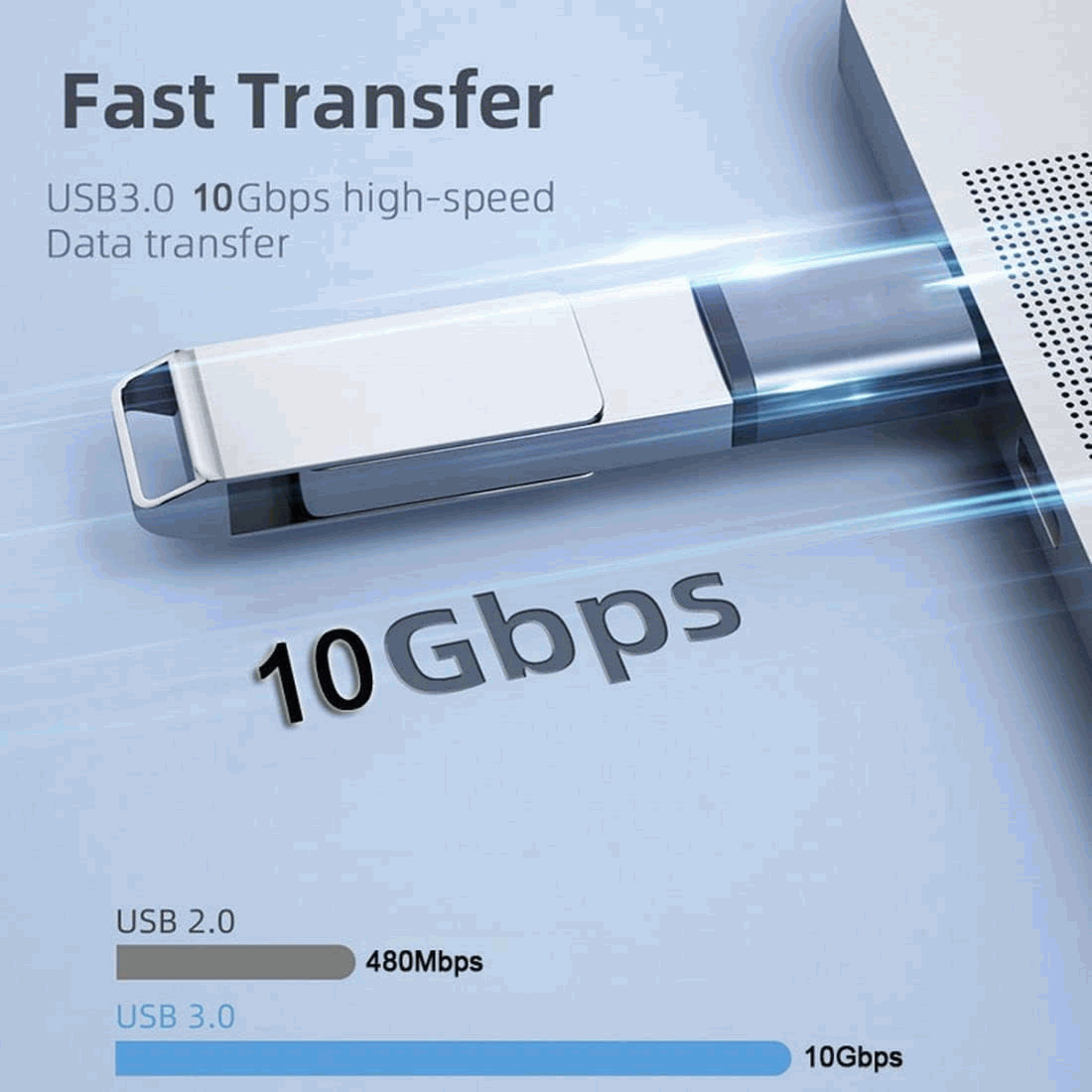 Adaptador USB A Hembra a USB A Macho Aluminio 3.1 Plateado - imagen 3