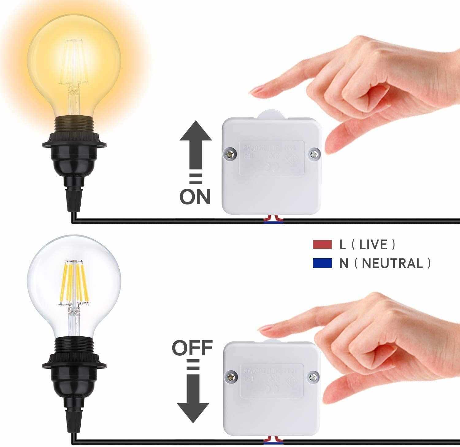 Interruptor para armarios 1A 250V Negro - imagen 6