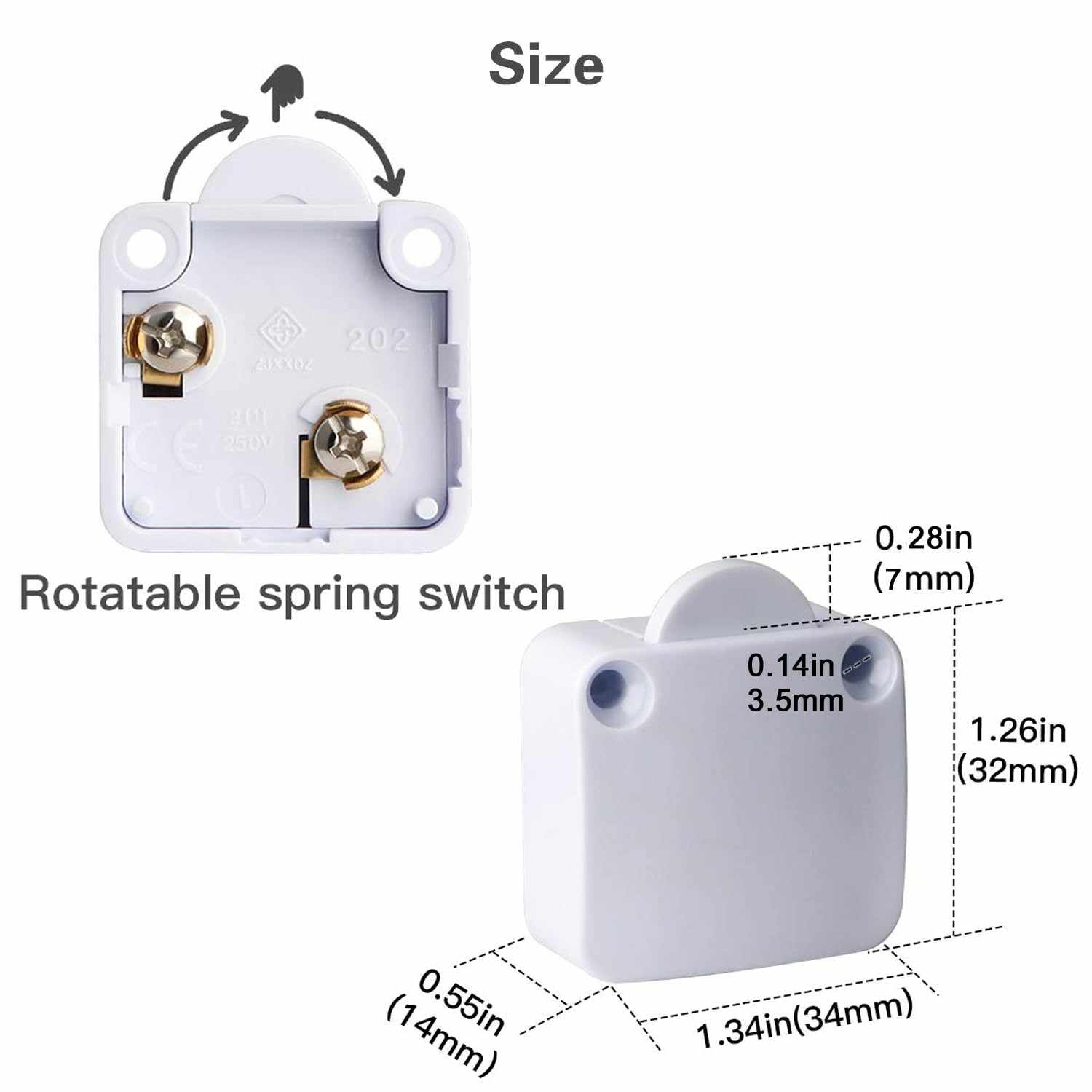 Interruptor para armarios 1A 250V Blanco - imagen 6